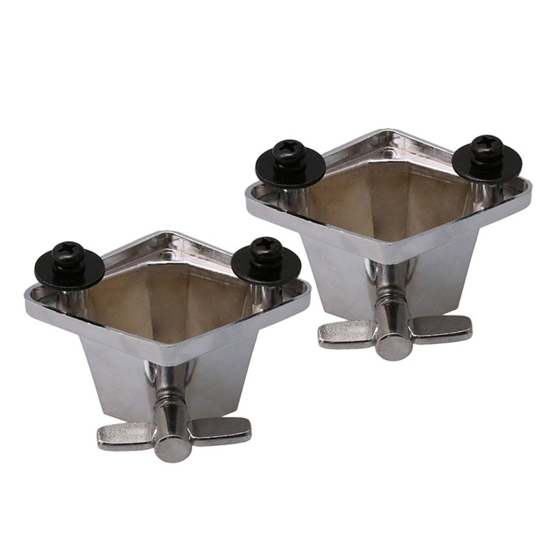 Lovermusic 2 Pieces Silver Floor Tom Leg Bracket Mount Replacement for Tom Drum Set - Image 1